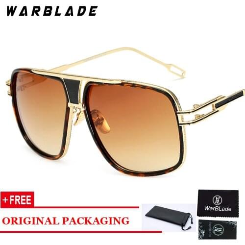 WarBLade 2021 New Fashion Big Frame Sunglasses Men Square Glasses For Women High Quality Retro Sun Glasses Vintage Gafas Oculos