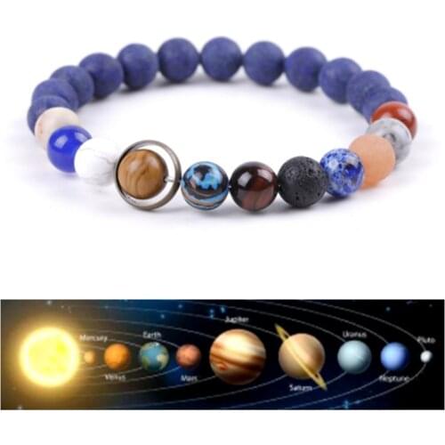 Charms Universe Solar System Bracelet Women Natural Stone Eight Planets Bracelet Men Jewelry Best Friends 2021 Gifts For Him Her