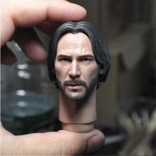 Delicate Painting 1/6 Keanu Reeves Head Sculpt Fit 12" Figure A Style
