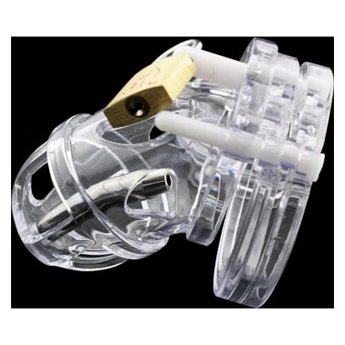 Happygo Chastity Device with Catheter,Cock Cage,Chastity belt,Penis Ring,Penis Lock,Adult Game,Cock Ring A125
