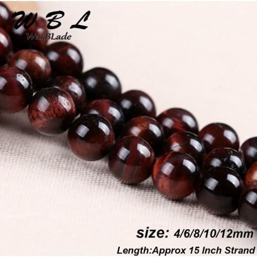 WarBLade For DIY Bracelet Jewelry Making Natural Stone Red Tiger Eye Beads Round Cat Eye Loose Stone Beads 4mm 6mm 8mm 10mm 12mm