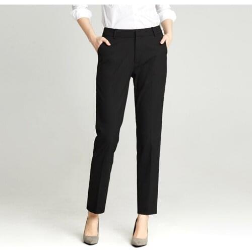 2020 Fashion Office Lady Pencil Pants High Waist Black Pants For Women All Match Casual Autumn Trousers