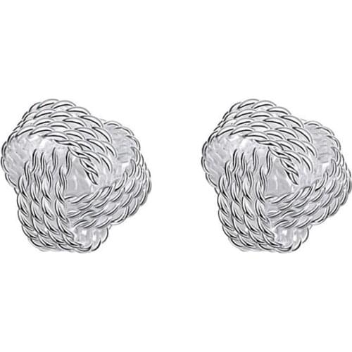 BABYLLNT 925 Sterling Silver Distortion Network Stud Earring For Women Fashion Charm Wedding Engagement Party Jewelry Gift