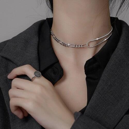 New Trendy Silver Color 925 Sterling Silver Shiny AAA Zircon Chain Choker Necklace for Women Fine Jewelry Party Wedding Gifts