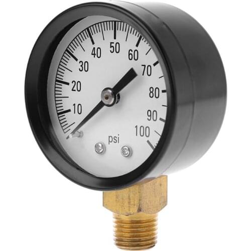 0-100 PSI 1/4" Well Pump Pool Spa Filter Water Pressure Gauge Low Lead Side Mount
