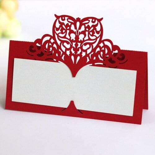 1Pcs Place Cards for Wedding Table Decoration Laser Cut Paper Blank Name Place Cards Message Seat Card Hotel Party Supplies
