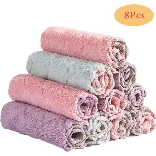 15*26cm Rag Cleaning Cloth For Washing Dishs Kitchen Supplies Double Side Absorbent Dishcloth Special Soft cloths Kitchen Tool