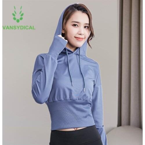 2020 Gym Yoga Hoodies Womens Slim Waist Sports Running Fitness Sweatshirts Outdoor Training Workout Jogging Sportswear Tops