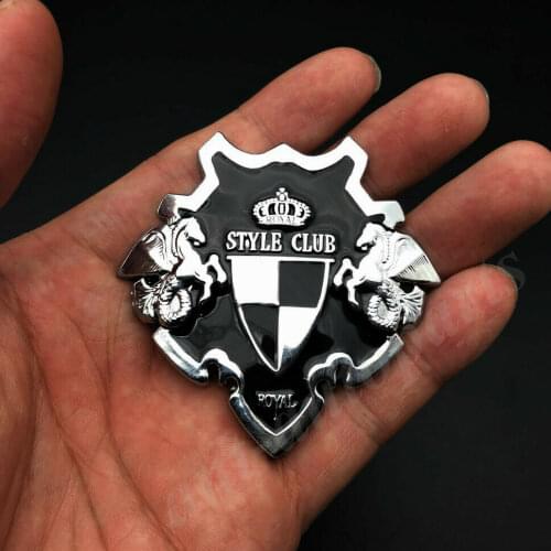 3D Metal Chrome Royal Style Club Shield Car Trunk Emblem Badge Decal Sticker