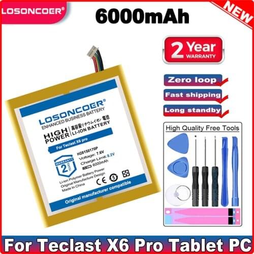 LOSONCOER 6000mAh H28150170P Battery For Teclast X6 Pro Tablet PC
