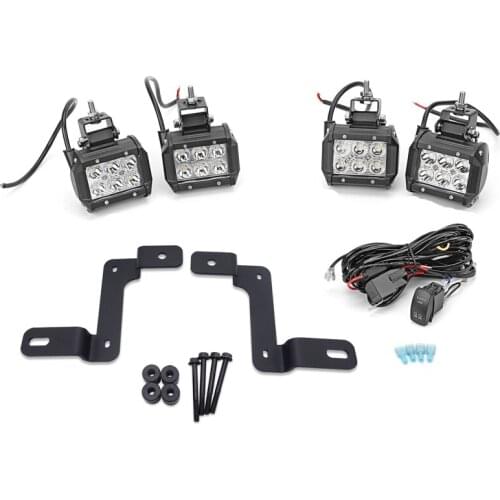 Car Lighting For Jeep Wrangler JL 2018-2020 Unlimited Dual 18W LED Light Pod A-Pillar Mount Kits