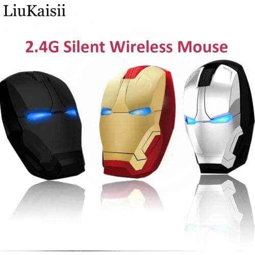 Iron Man Wireless Mouse 2.4G Wireless Optical Mice Silent Gaming Mouse 3 Adjustable DPI Levels for PC Laptop Computer MacBook