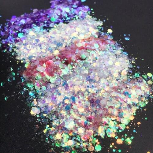 5 grid/bag Mixed Nail Glitter Powder Sequins Colorful Nail Flakes Sticker 3d DIY SequiNail Sliders Dust For Nail Art Decorations