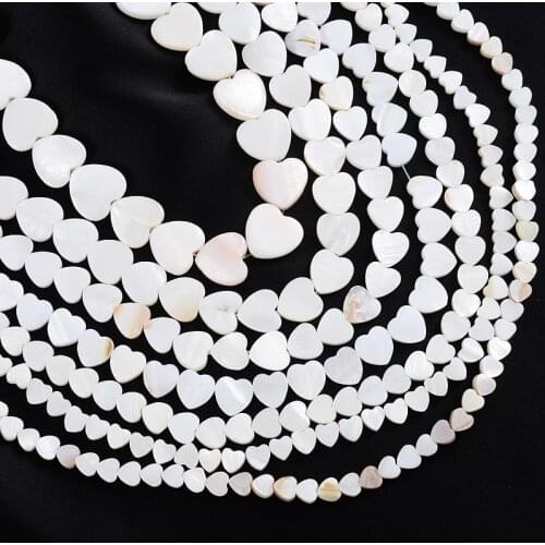 New Natural Mother Of Pearl Shell 6/8/10mm Heart Love Charms Beads For Women Jewelry Making DIY Bracelet Necklace Accessories