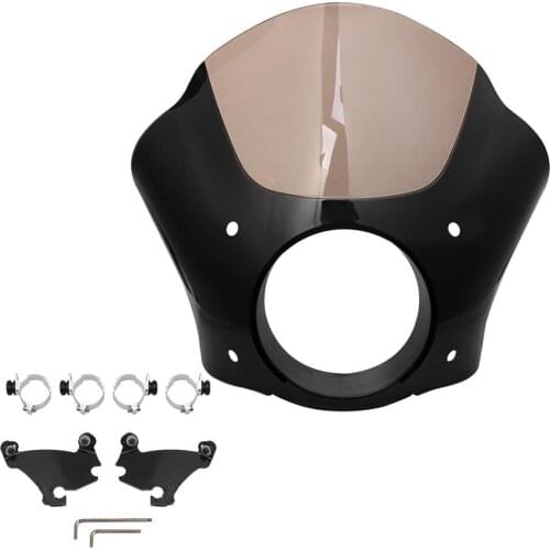 Black Motorcycle Front Headlight Fairing W/Trigger Lock Mounting Kit Fit For Harley Sportster 1200 883 Iron 883 XL883N