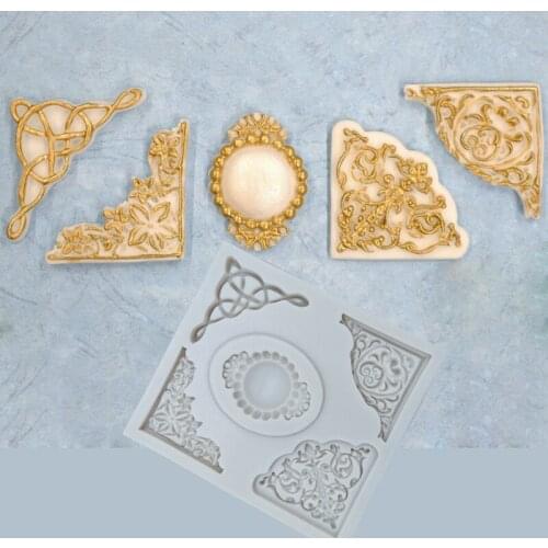 Decorative Corner Mould Fondant Cake Decorating Tools Silicone Molds Sugarcraft Chocolate Baking Tools for Cakes Gumpaste Form