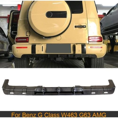 Carbon Fiber Car Rear Bumper Diffuser Lip Spoiler For Mercedes-Benz G Class W463 G63 AMG 2019 Car Spoiler Diffuser