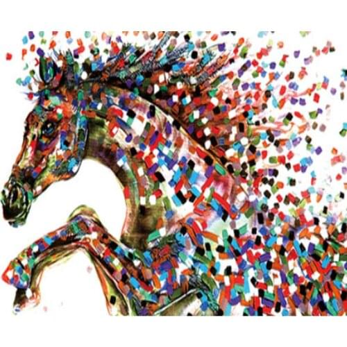 DIY Digital Painting By Numbers square horse oil painting mural Kits Coloring Wall Art Picture Gift frameless
