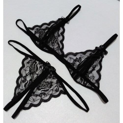 2019 New Sexy Lingerie Set Hot Erotic Push Up Lace Open Cup Bras Bralette Women Adjusted Underwear Set Sex Clothes