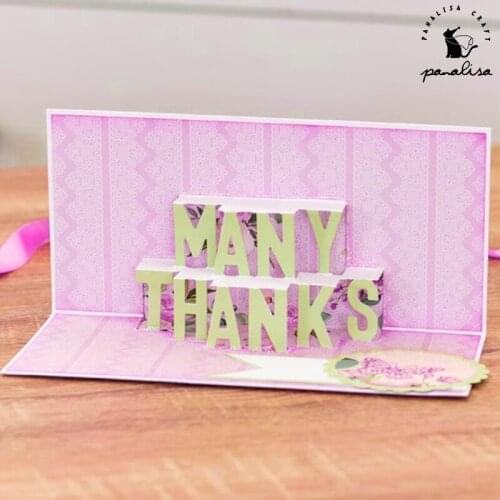 Panalisacraft 3D sentiment many thanks Metal Cutting Dies for DIY Scrapbooking/Card Making/Kids Fun Decoration Supplies
