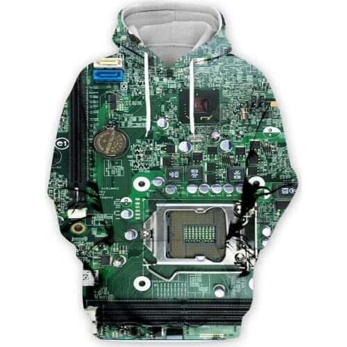 Electronic 3D printed Men for Women Hoodies Funny Pullover hoodies Fashion Sweartshirts costumes