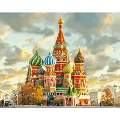 Painting By Numbers DIY Shipping Russia Landscape Picture Drawing Home Decoration Living Room Holiday Gift Art Big Size