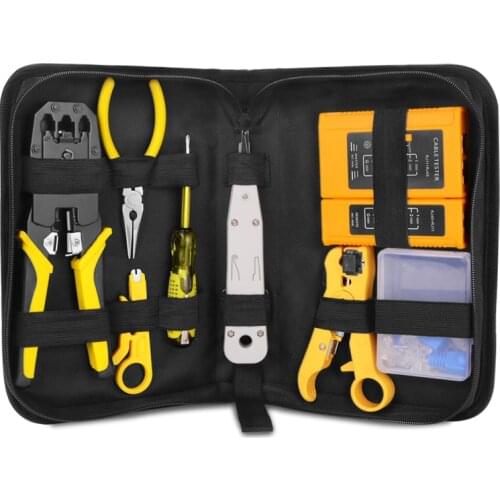 Portable LAN Network Repair Tool Kit RJ45 RJ11 RJ12 CAT5 CAT5e Utp Cable Tester AND Plier Crimp Crimper Clamp Plug Clamp PC