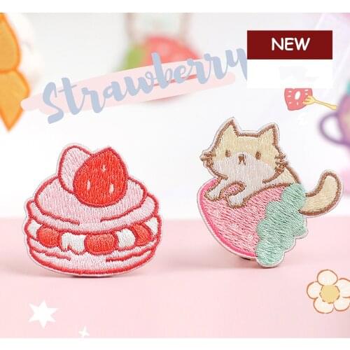 AHYONNIEX Strawberry Embroidery Patches for Girls Bag Iron On Patches for Clothes Small Glue Patch for Baby Clothes Designer