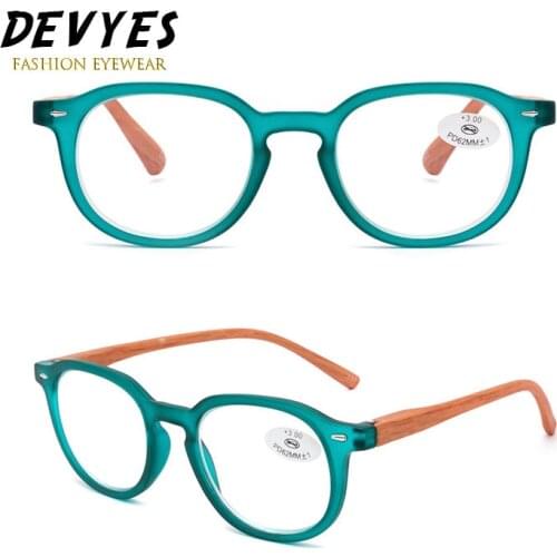 Reading Glasses Quality Fashion Men Women Plastic Eyeglasses Retro Wood-look Spring Hinge Readers Diopter Glasses
