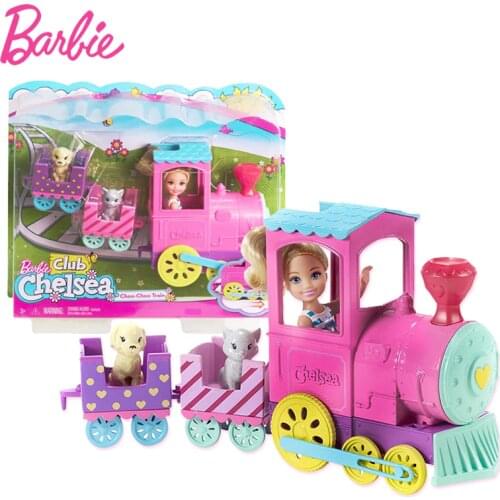 Original Barbie Doll Chelsea Choo-Choo Train Playset Car Toy Doll Accessories Girls Dolls House Toys for Children Lovely Bonecas