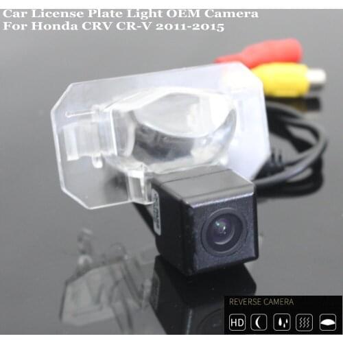 JanDeNing HD CCD Car Rear View Parking/ Backup Reverse Camera/ Waterproof License Plate Light OEM For Honda CRV CR-V 2011-2015