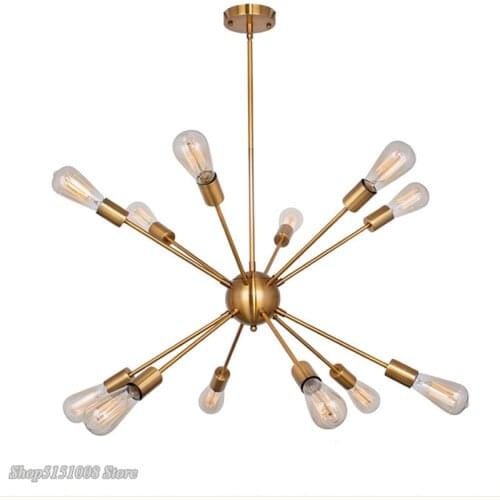 Sputnik Pendant lights flush mount rustic bar Hanging lamps dining room modern decor Brushed Nickel Gold Black lighting fixtures