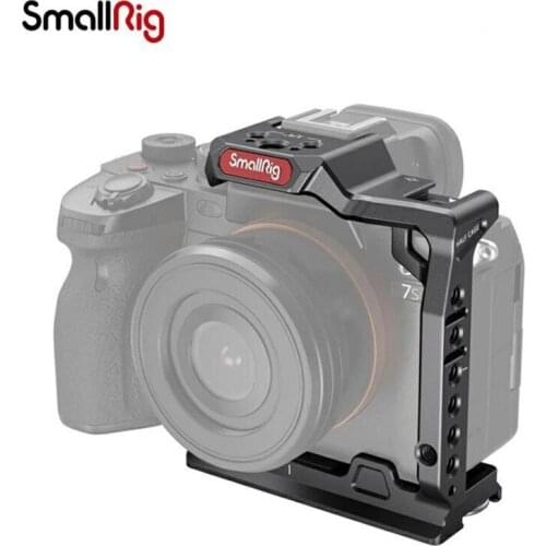 SmallRig Half Camera Cage for Sony Alpha 7S III A7s3 Multiple 1/4"-20 & ARRI 3/8"-16 threaded holes and cold shoe accessory 3193