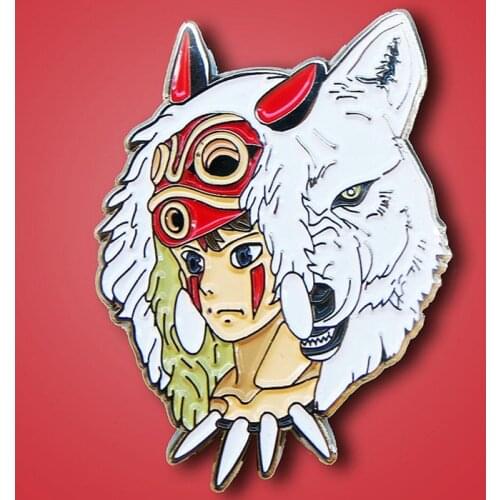 Princess Mononoke Protect the Forest Enamel Brooch Pin Backpack Hat Bag Lapel Pins Badges Women Mens Fashion Jewelry Gifts