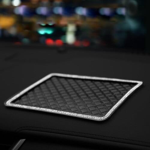 Anti-slip mat for phone in car Dashboard Rhinesto Non-slip mat Slip-resistant gadget Sticky mat Panel
