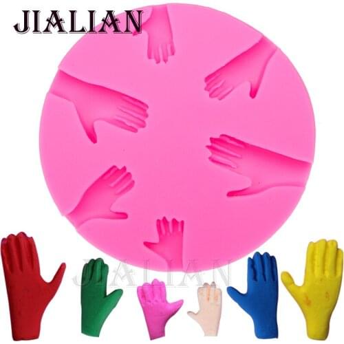 Many Hand chocolate Party DIY fondant baking cooking cake decorating tools silicone mold T0078