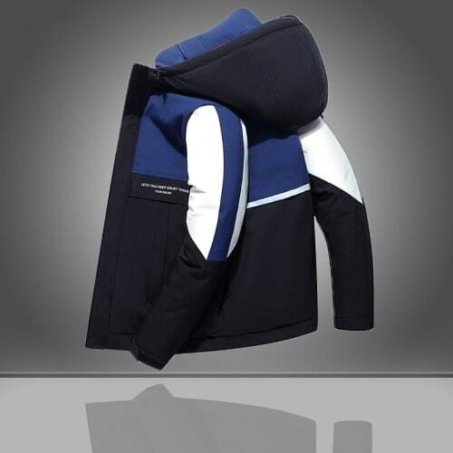 Warm Padded Snow Coat Windproof Down Jacket Men Winter Parkas Coat White Duck Down Filling Mens Jacket Hooded Outdoor Thick