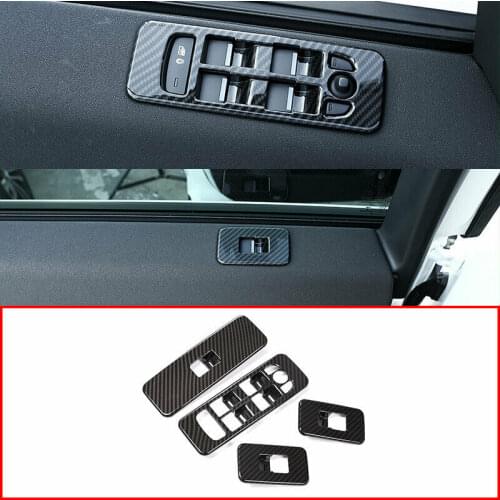 Carbon Fiber Style For LR for Discovery Sport 2015-2019 Window Lift Button Frame