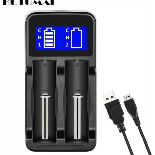 2 Slots Fast Charger LCD Display Universal Smart Charging Li-ion 18650 18490 18350 17670 17500 16340 14500 Ni-MH/Ni-Cd A AA AAA
