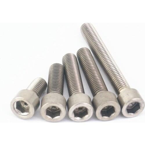 LOT 5 M10 Pitch 1.5mm Length 15mm-120mm TA2 GR2 Titanium Hex Socket Head Cap Screw Bolts Anti Acid Corrosion DIN 912