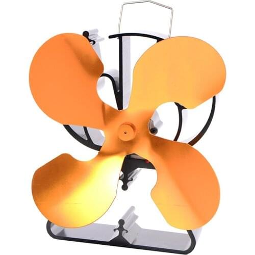 VODA 4 Blade Heat Powered Stove Fan Efficient Heat Distribution Fireplace Fan Log Wood Burner Eco Friendly Quiet Fireplace Tool