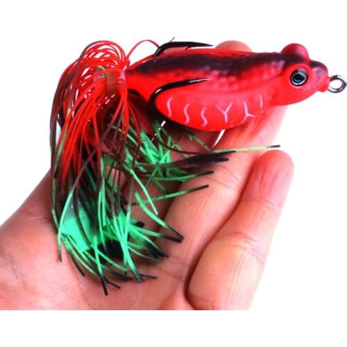 1pc Frog Lure High Quality Fishing Bait Topwater lures fishing tackle For Pike with Feather Tail For Winter Fly Fishing