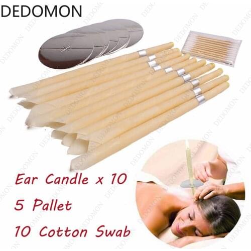 10pcs Ear Candles Ear Wax Dirt Fluid Remover Natural Beeswax Propolis Indiana Therapy Fragrance Candling Cone Candle Relaxation