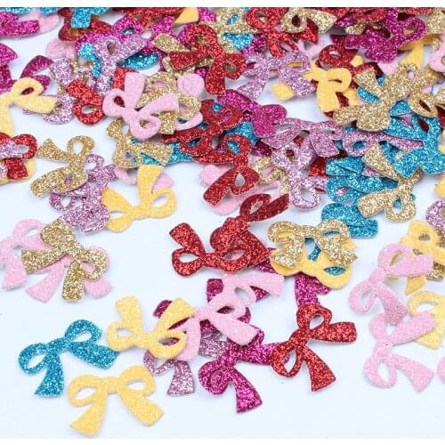 100pcs/lot Cartoon Mini Stick On Bow Sticker DIY Bows Patch Pads for Girls Headwear Scrapbook Decoration Handmade Craft Material