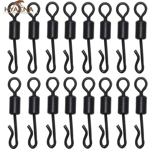 Hyaena 150pcs Rolling Quick Change Swivels Fishing Hook Swivels Long Body Carp Fishing Snap Connector Carp Rigs