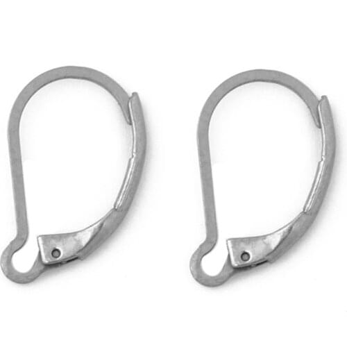 20pcs Stainless Steel French Lever Earring Hooks Wire Settings Base Hoops Earrings For DIY Jewelry Making Supplies Accessories