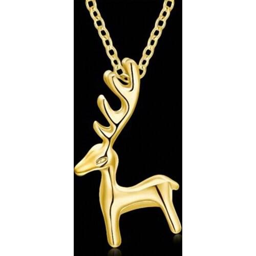 2021 Fashion Cute 3 Colors Party Outdoor Jewelry Snake Chain Titanium Steel Animal Pattern Elk Pendant Necklace Accessories