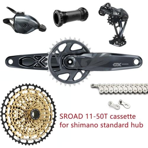 2021 SRAM GX EAGLE 1x12s Groupset 12 Speed Kit DUB Crankset Trigger Shifter Rear Derailleur YBN Chain with SROAD 11-50T Cassette