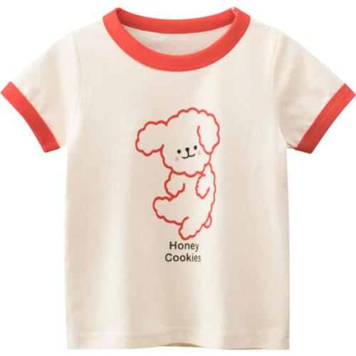 2021 Kids T-shirt Girls Cartoon Dog Tops Cute Baby Cotton Tees Summer Clothes Toddler Fashion T Shirts Children Top Costume