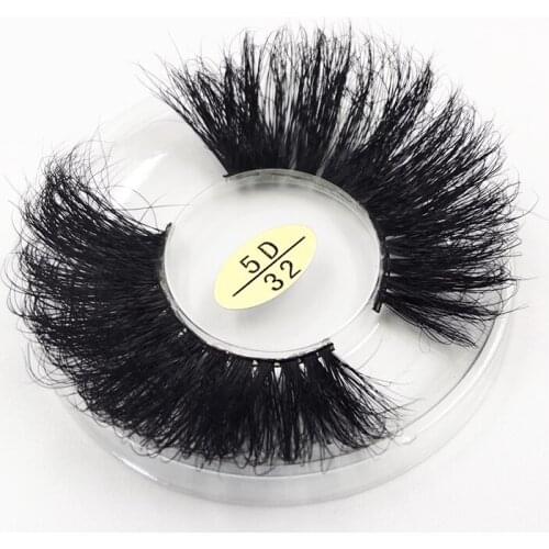 25mm 5D 32 Real Fluffy Long Mink Lashes Natural Strip Eye Lashes False Thick Eyelashes Cruelty Free Dramatic Eyelash Extension